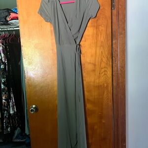 Elegant Gray Wrap Dress